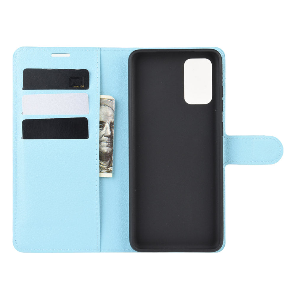 Magnetic Leather Litchi Skin Case for Samsung Galaxy S20 FE 4G/FE 5G/S20 Lite/S20 FE 2022 - Blue