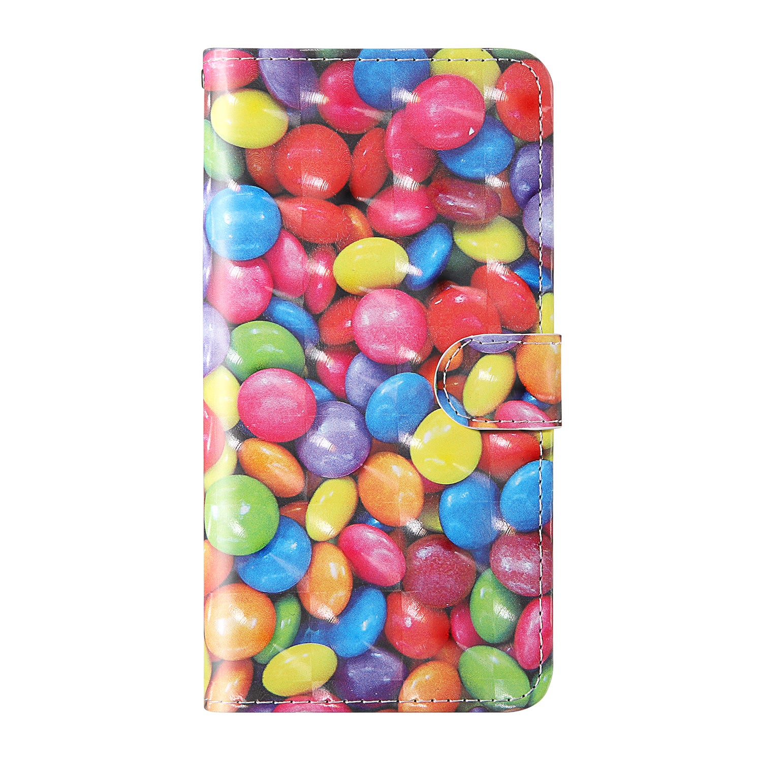 Light Spot Decor Pattern Printing Wallet Stand Leather Shell with Strap for Samsung Galaxy S20 FE 4G/FE 5G/S20 Lite/S20 FE 2022 - Candy