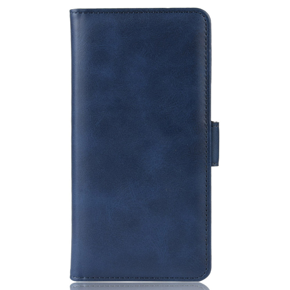 Double Clasp Flip Leather Shell for Samsung Galaxy S20 FE 4G/FE 5G/S20 Lite/S20 FE 2022 with Wallet Stand Design - Blue