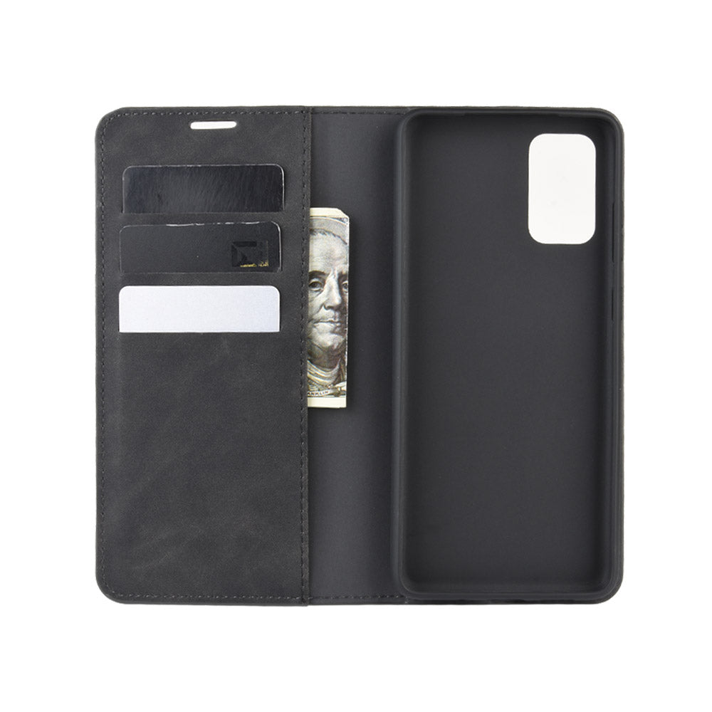 Silky Touch Leather Shell Case for Samsung Galaxy S20 FE 4G/FE 5G/S20 Lite/S20 FE 2022 - Black