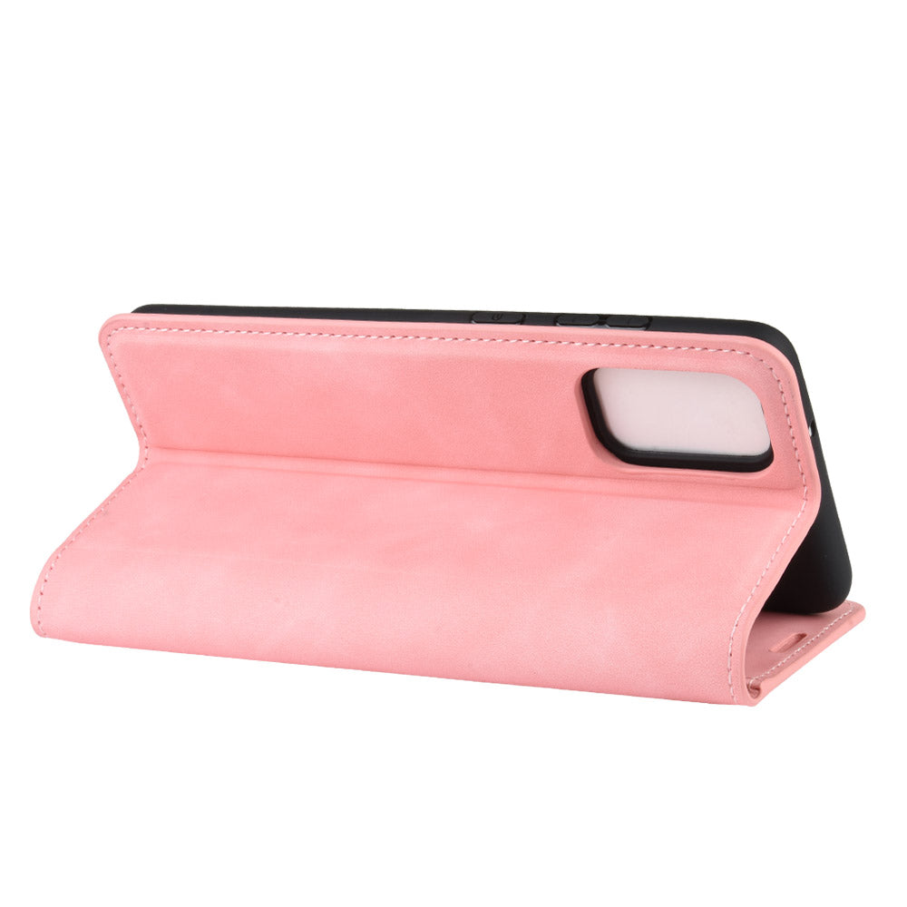 Silky Touch Leather Shell Case for Samsung Galaxy S20 FE 4G/FE 5G/S20 Lite/S20 FE 2022 - Pink