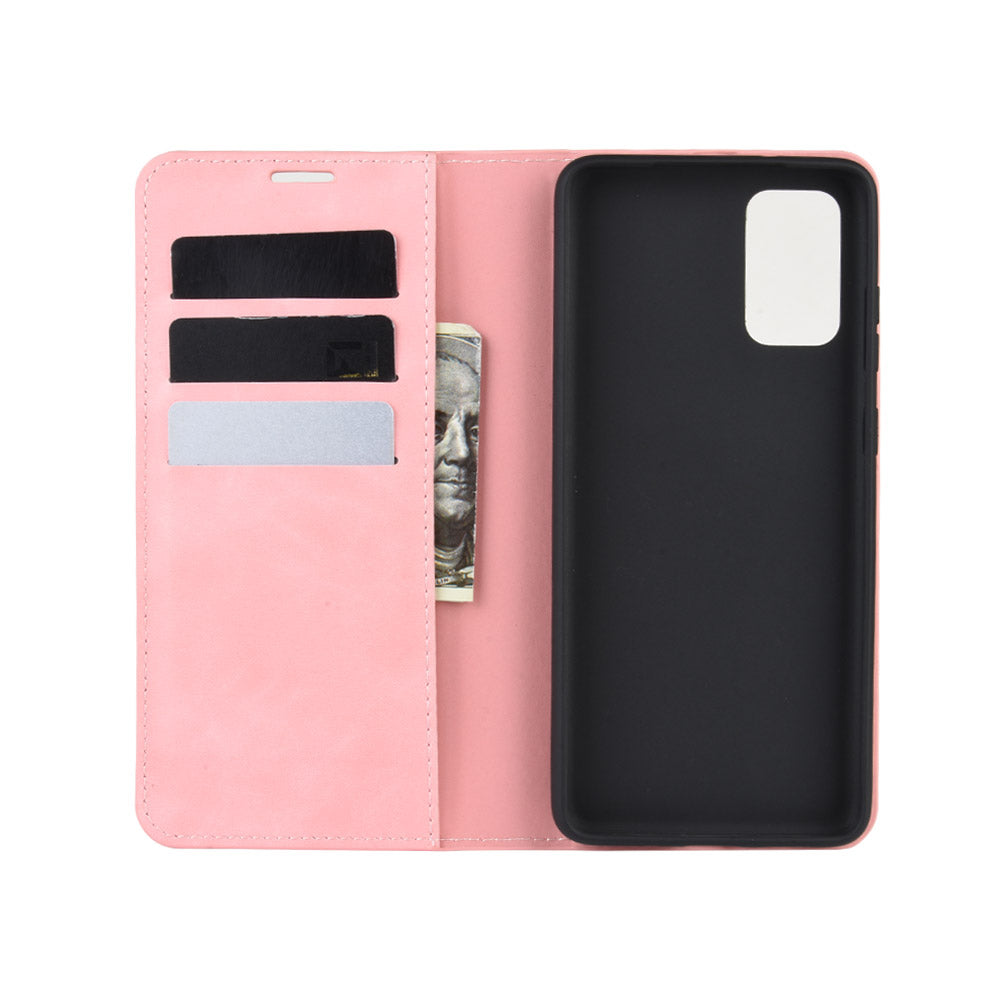 Silky Touch Leather Shell Case for Samsung Galaxy S20 FE 4G/FE 5G/S20 Lite/S20 FE 2022 - Pink