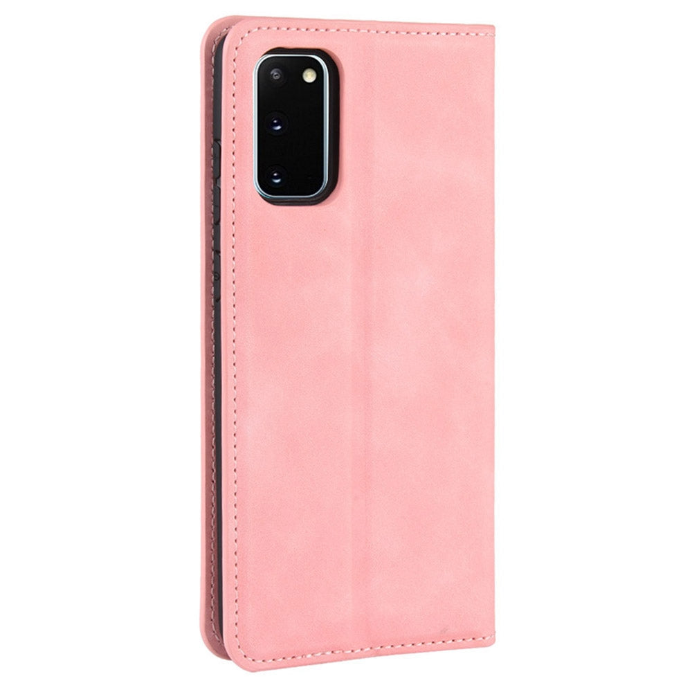 Silky Touch Leather Shell Case for Samsung Galaxy S20 FE 4G/FE 5G/S20 Lite/S20 FE 2022 - Pink