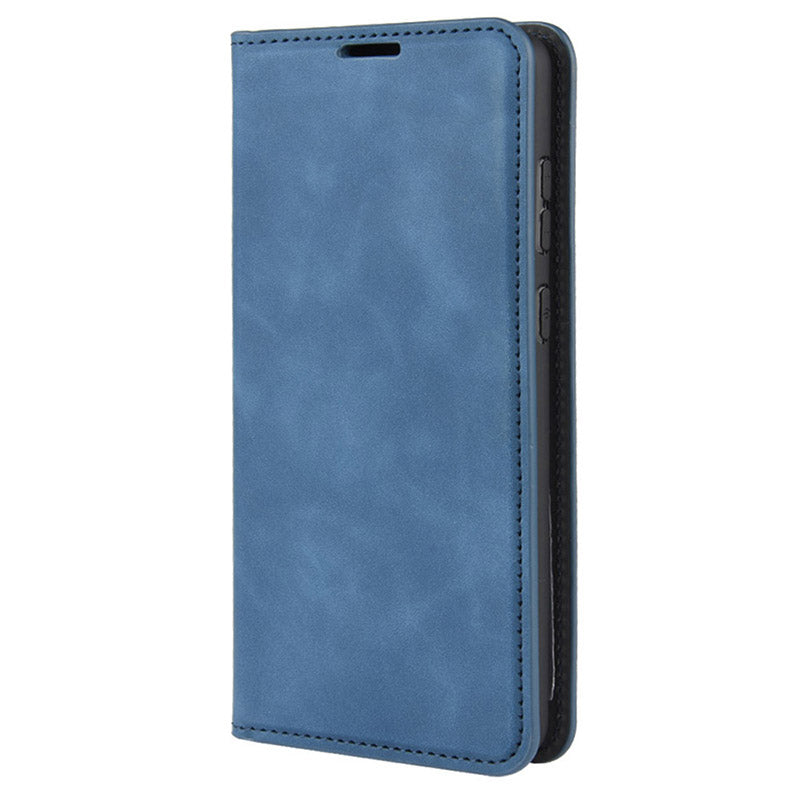 Silky Touch Leather Shell Case for Samsung Galaxy S20 FE 4G/FE 5G/S20 Lite/S20 FE 2022 - Blue