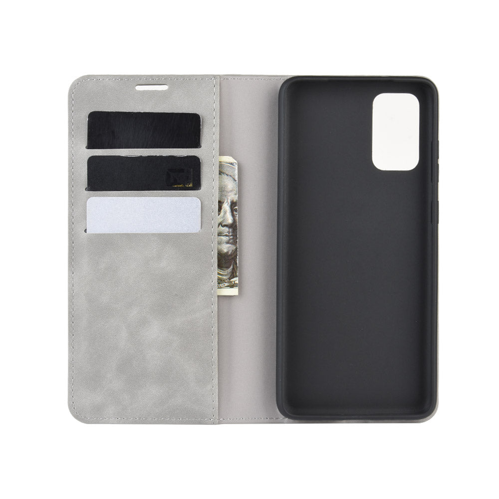 Silky Touch Leather Shell Case for Samsung Galaxy S20 FE 4G/FE 5G/S20 Lite/S20 FE 2022 - Grey