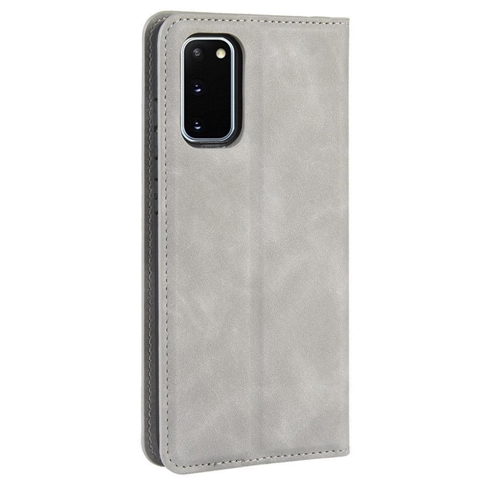 Silky Touch Leather Shell Case for Samsung Galaxy S20 FE 4G/FE 5G/S20 Lite/S20 FE 2022 - Grey