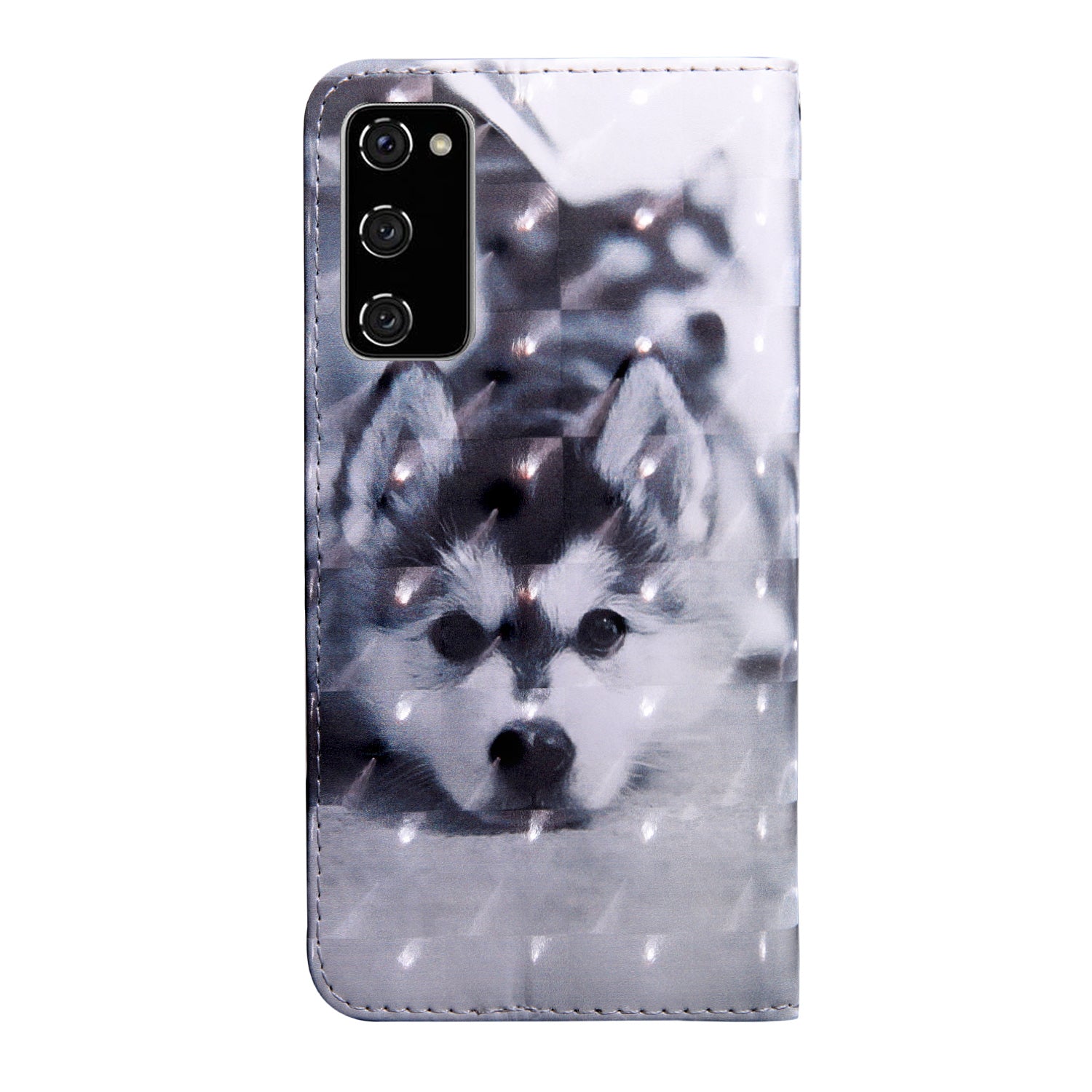 Light Spot Decor Pattern Printing Wallet Stand Leather Cover Case for Samsung Galaxy S20 FE 4G/FE 5G/S20 Lite/S20 FE 2022 - Wolf