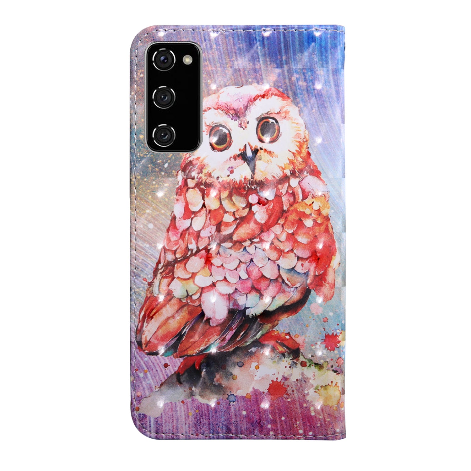 Light Spot Decor Pattern Printing Wallet Stand Leather Cover Case for Samsung Galaxy S20 FE 4G/FE 5G/S20 Lite/S20 FE 2022 - Owl