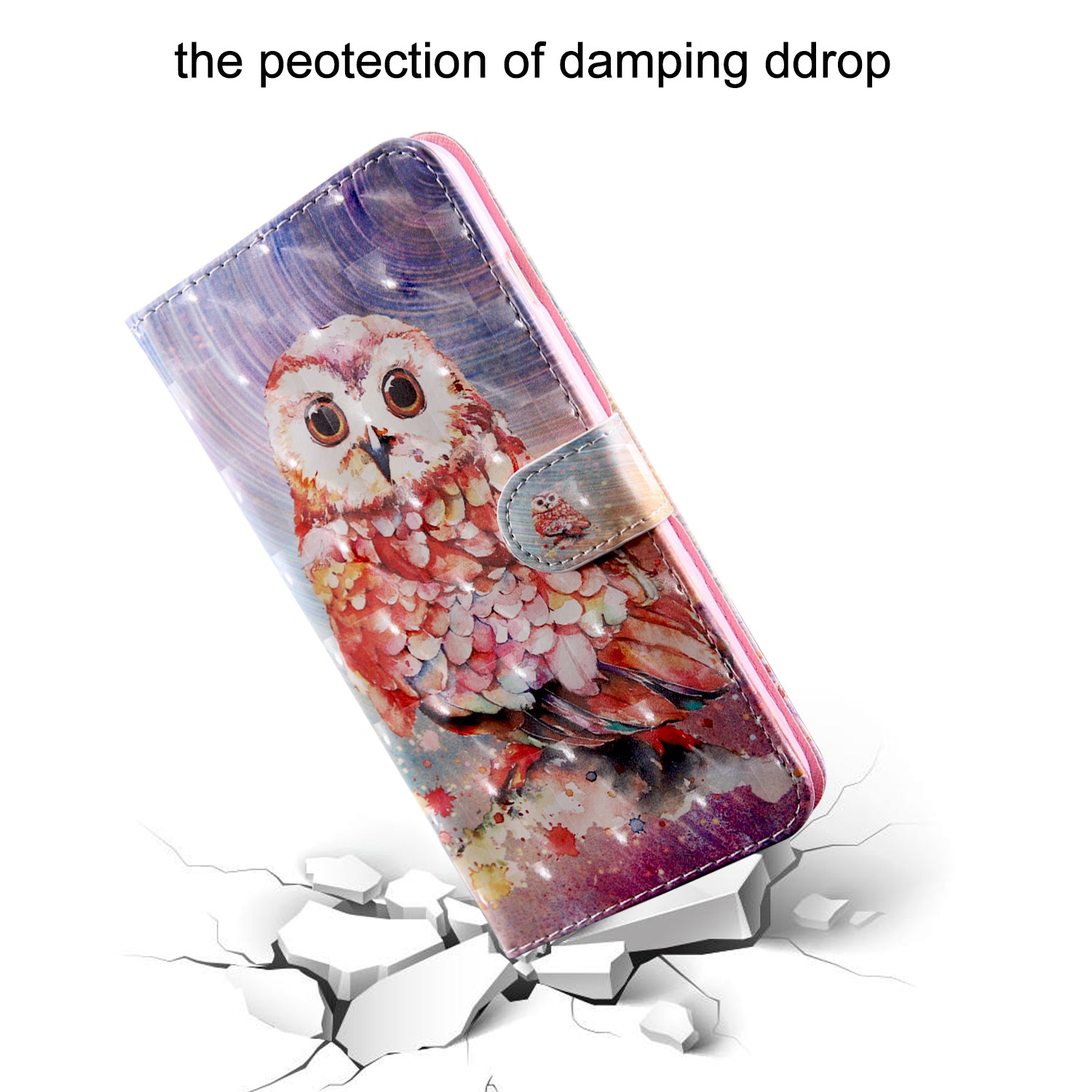 Light Spot Decor Pattern Printing Wallet Stand Leather Cover Case for Samsung Galaxy S20 FE 4G/FE 5G/S20 Lite/S20 FE 2022 - Owl