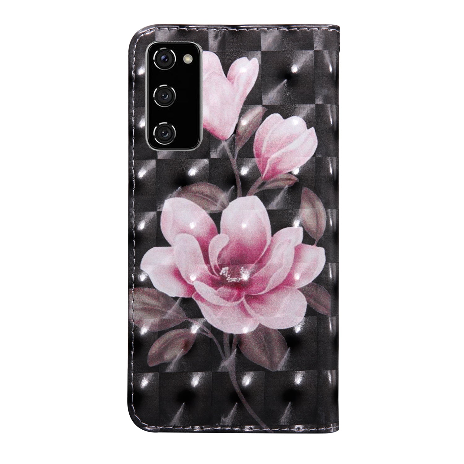 Light Spot Decor Pattern Printing Wallet Stand Leather Cover Case for Samsung Galaxy S20 FE 4G/FE 5G/S20 Lite/S20 FE 2022 - Pink Flower