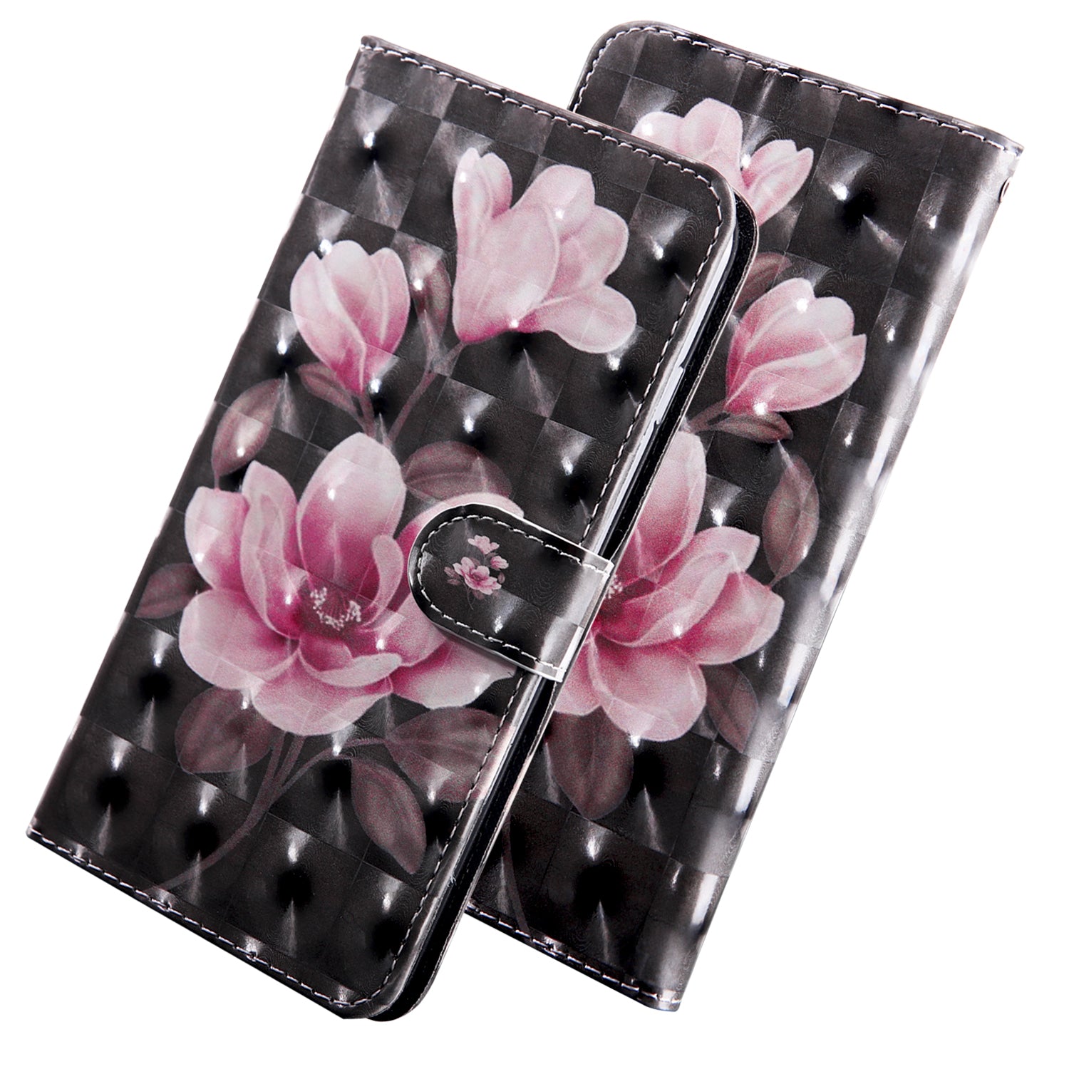 Light Spot Decor Pattern Printing Wallet Stand Leather Cover Case for Samsung Galaxy S20 FE 4G/FE 5G/S20 Lite/S20 FE 2022 - Pink Flower