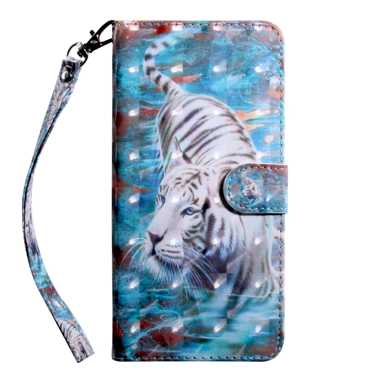 Light Spot Decor Pattern Printing Wallet Stand Leather Cover Case for Samsung Galaxy S20 FE 4G/FE 5G/S20 Lite/S20 FE 2022 - Tiger