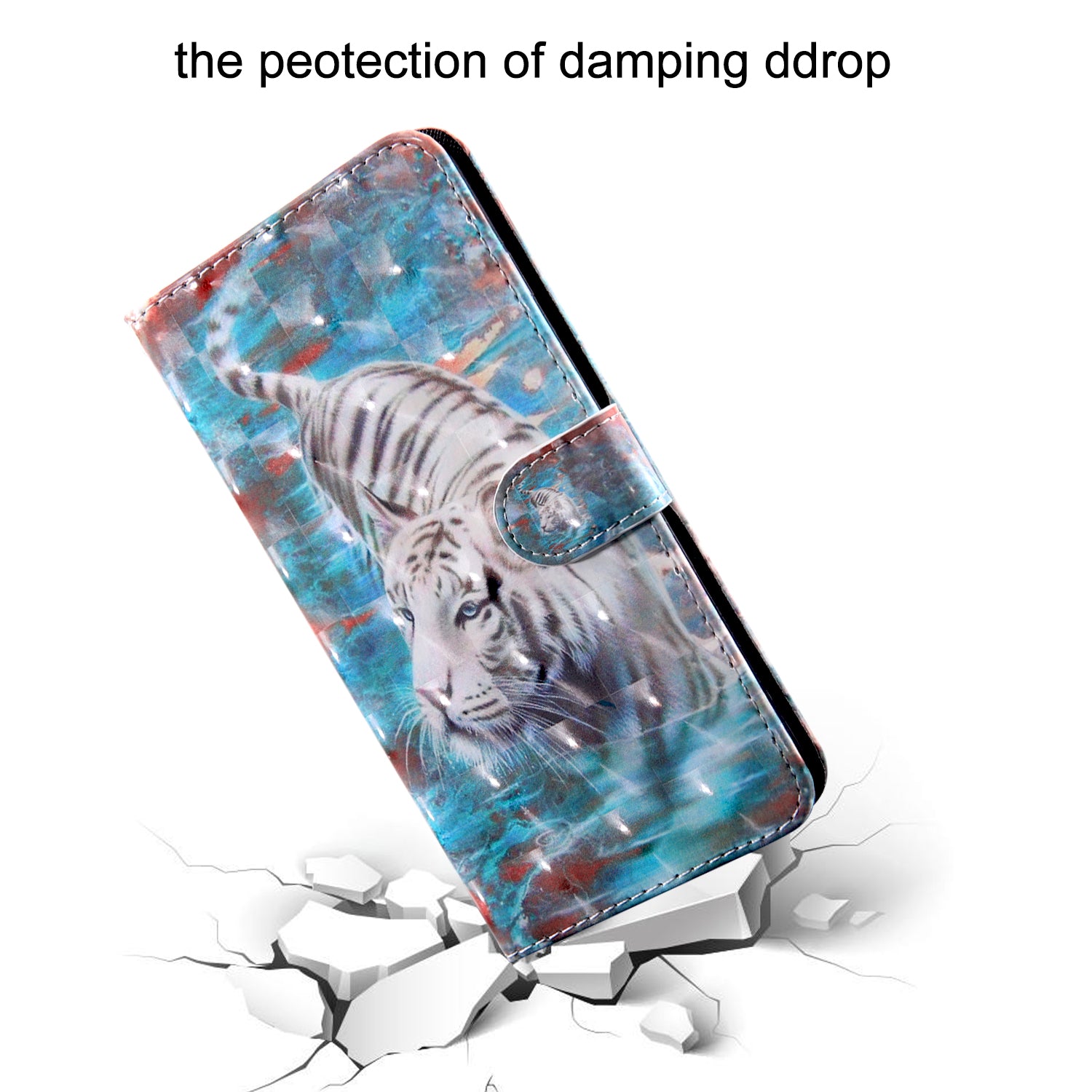 Light Spot Decor Pattern Printing Wallet Stand Leather Cover Case for Samsung Galaxy S20 FE 4G/FE 5G/S20 Lite/S20 FE 2022 - Tiger