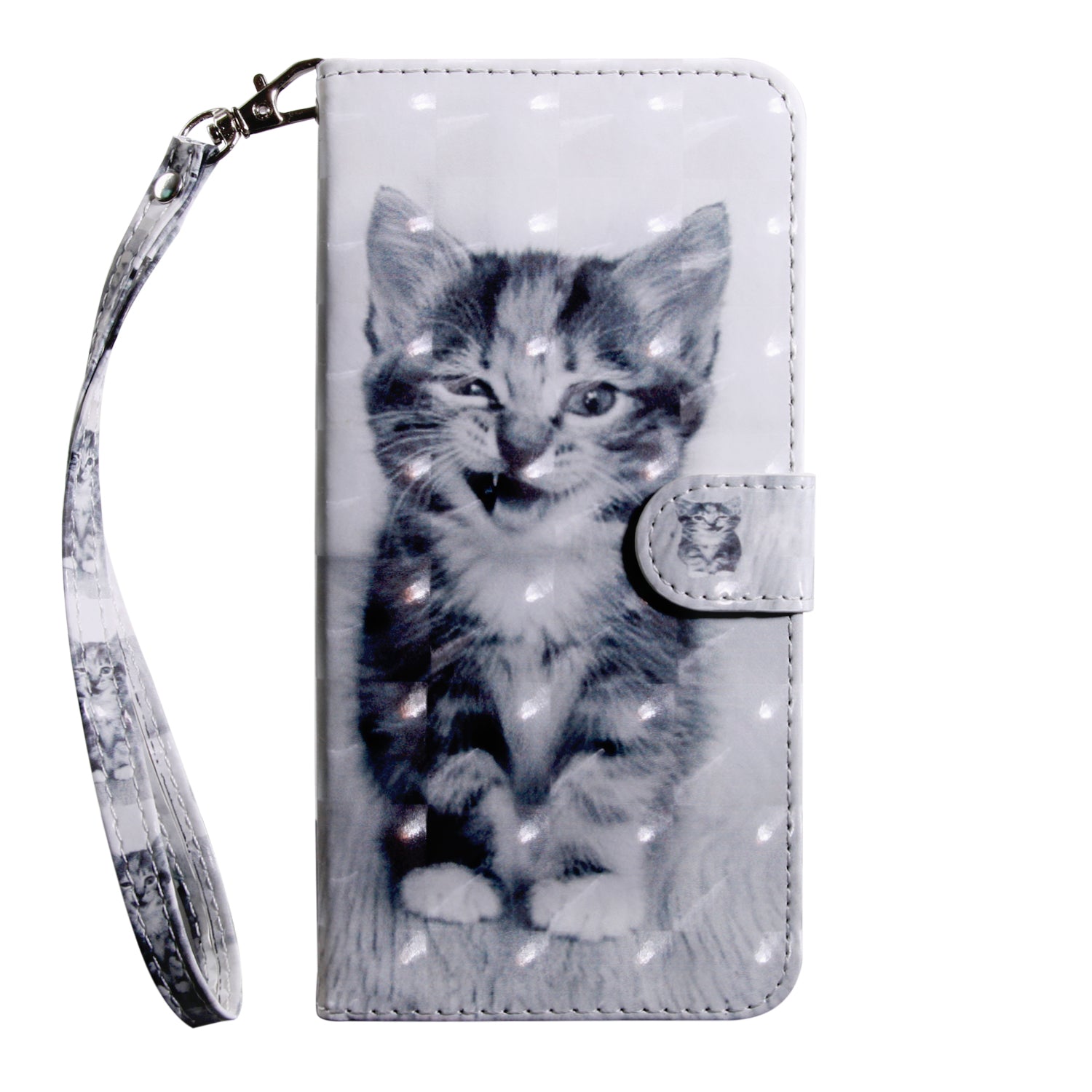 Light Spot Decor Pattern Printing Wallet Stand Leather Cover Case for Samsung Galaxy S20 FE 4G/FE 5G/S20 Lite/S20 FE 2022 - Cat