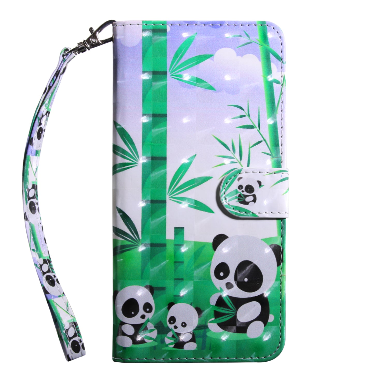 Light Spot Decor Pattern Printing Wallet Stand Leather Cover Case for Samsung Galaxy S20 FE 4G/FE 5G/S20 Lite/S20 FE 2022 - Panda