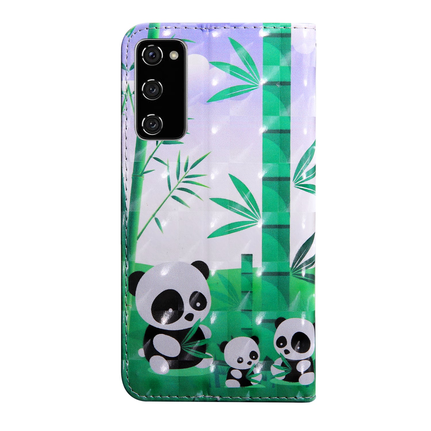 Light Spot Decor Pattern Printing Wallet Stand Leather Cover Case for Samsung Galaxy S20 FE 4G/FE 5G/S20 Lite/S20 FE 2022 - Panda