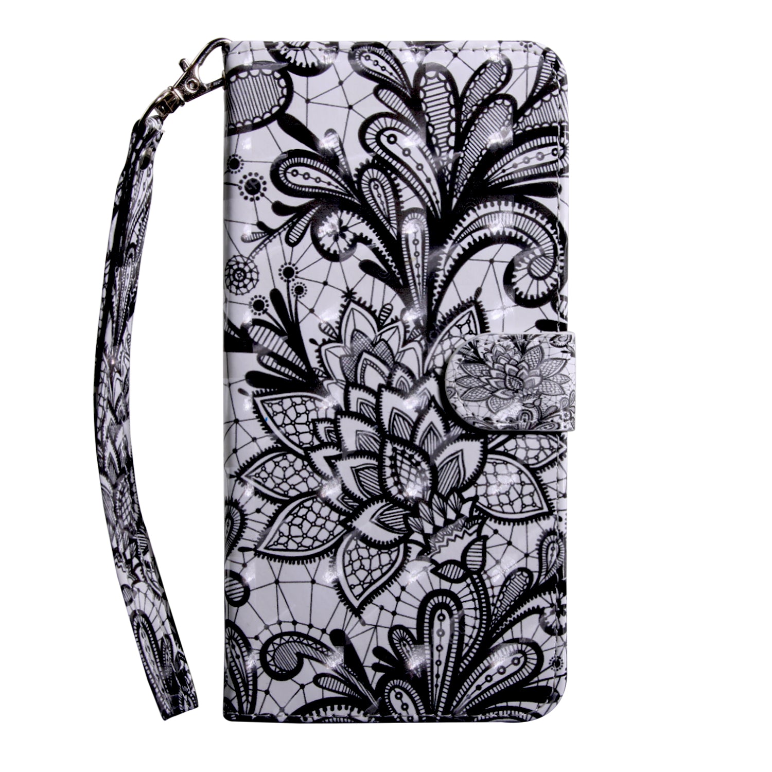 Light Spot Decor Pattern Printing Wallet Stand Leather Cover Case for Samsung Galaxy S20 FE 4G/FE 5G/S20 Lite/S20 FE 2022 - Lace Flower