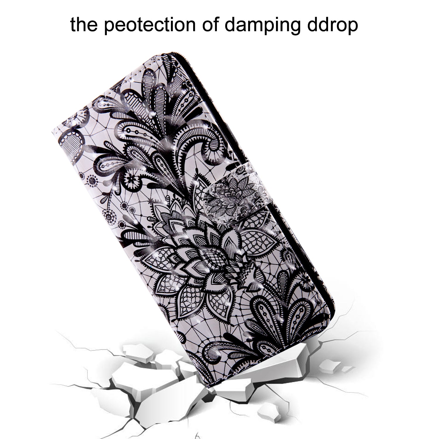 Light Spot Decor Pattern Printing Wallet Stand Leather Cover Case for Samsung Galaxy S20 FE 4G/FE 5G/S20 Lite/S20 FE 2022 - Lace Flower