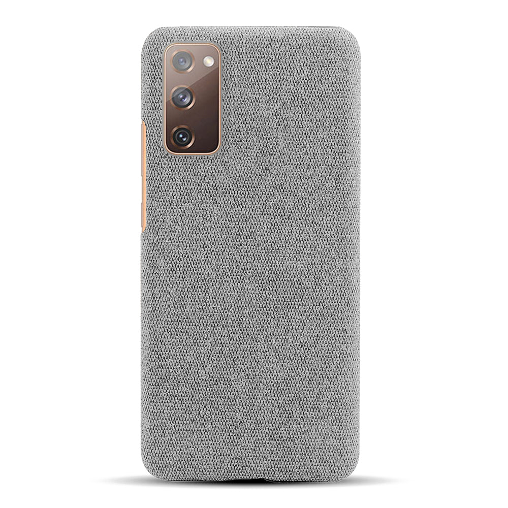 Cloth Texture Plastic Back Case for Samsung Galaxy S20 FE 4G/FE 5G/S20 Lite/S20 FE 2022 - Light Grey