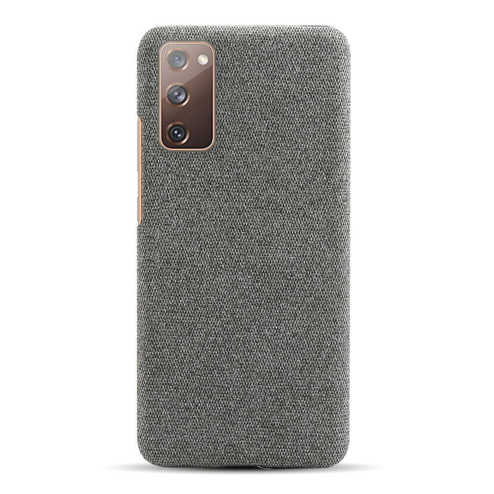 Cloth Texture Plastic Back Case for Samsung Galaxy S20 FE 4G/FE 5G/S20 Lite/S20 FE 2022 - Dark Grey