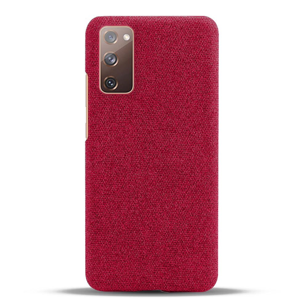 Cloth Texture Plastic Back Case for Samsung Galaxy S20 FE 4G/FE 5G/S20 Lite/S20 FE 2022 - Red