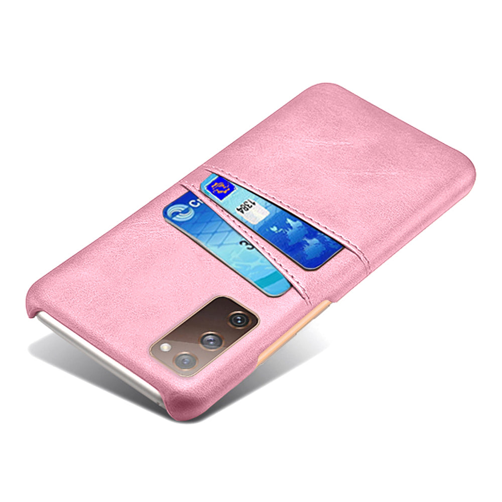 KSQ for Samsung Galaxy S20 FE 4G/FE 5G/S20 Lite/S20 FE 2022 PU Leather + Plastic Shell with Card Holder Slots - Rose Gold