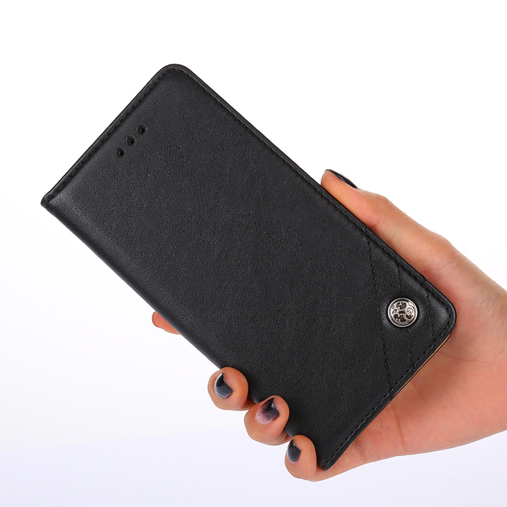 Leather Wallet Phone Flip Case for Samsung Galaxy S20 FE/S20 Fan Edition/S20 FE 5G/S20 Fan Edition 5G - Black