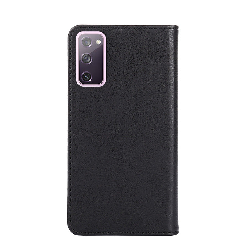 Leather Wallet Phone Flip Case for Samsung Galaxy S20 FE/S20 Fan Edition/S20 FE 5G/S20 Fan Edition 5G - Black