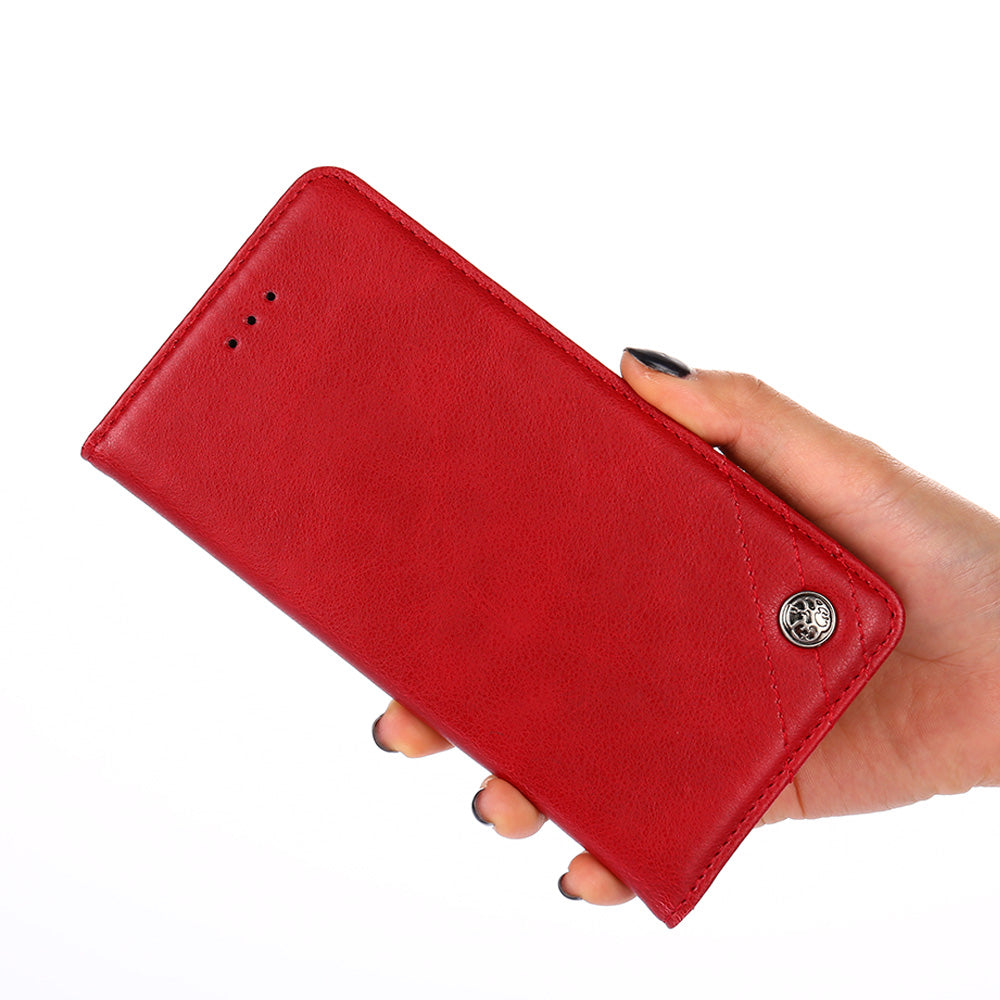 Leather Wallet Phone Flip Case for Samsung Galaxy S20 FE/S20 Fan Edition/S20 FE 5G/S20 Fan Edition 5G - Red