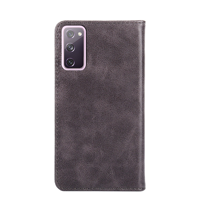 Leather Wallet Phone Flip Case for Samsung Galaxy S20 FE/S20 Fan Edition/S20 FE 5G/S20 Fan Edition 5G - Grey