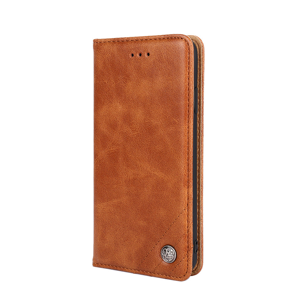 Leather Wallet Phone Flip Case for Samsung Galaxy S20 FE/S20 Fan Edition/S20 FE 5G/S20 Fan Edition 5G - Brown