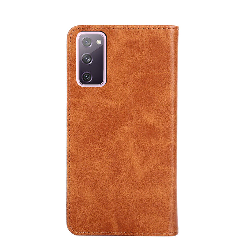 Leather Wallet Phone Flip Case for Samsung Galaxy S20 FE/S20 Fan Edition/S20 FE 5G/S20 Fan Edition 5G - Brown