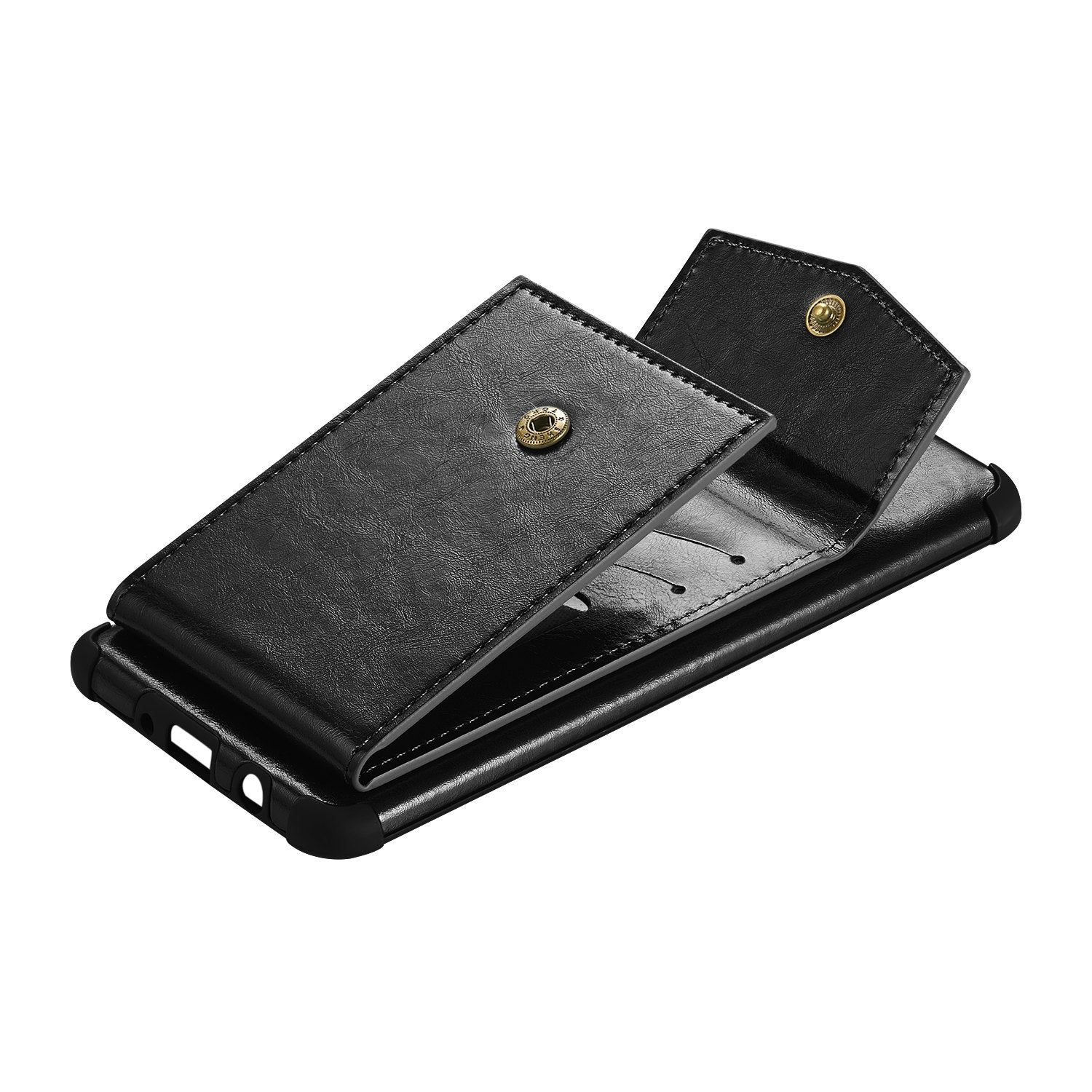 Shock Absorbing TPU Shell with Card Slots Cell Phone Case for Samsung Galaxy S20 Plus - Black