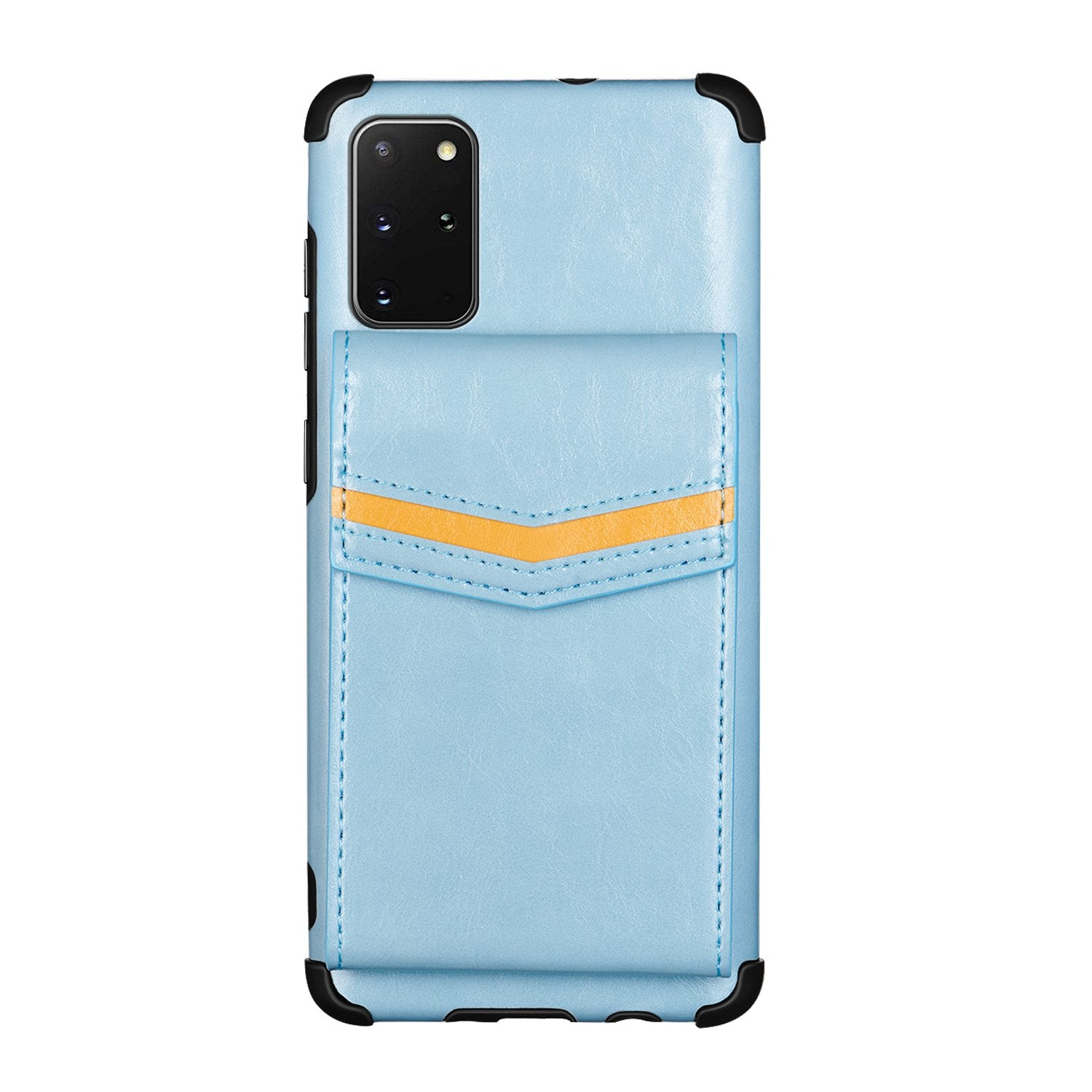 Shock Absorbing TPU Shell with Card Slots Cell Phone Case for Samsung Galaxy S20 Plus - Sky Blue