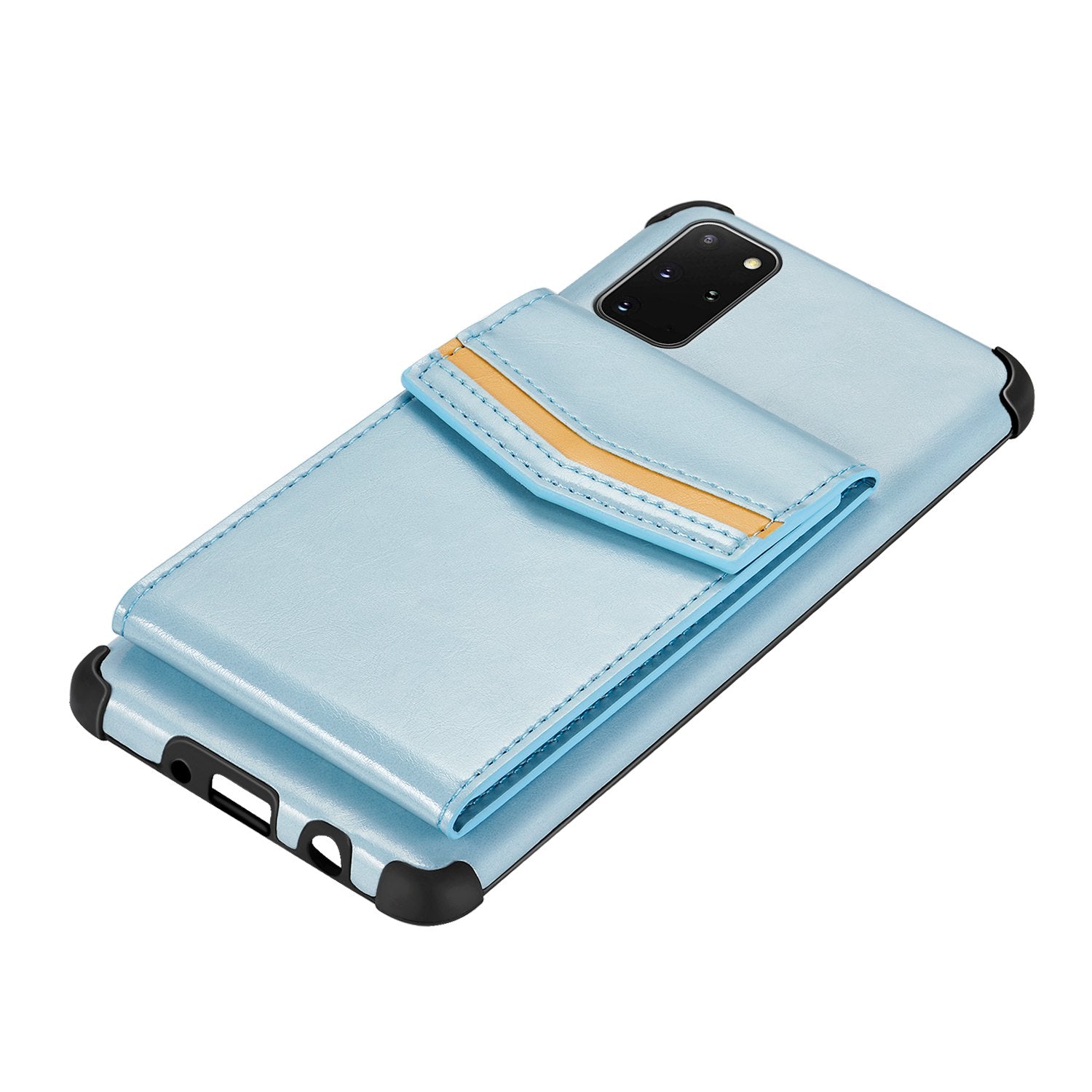 Shock Absorbing TPU Shell with Card Slots Cell Phone Case for Samsung Galaxy S20 Plus - Sky Blue