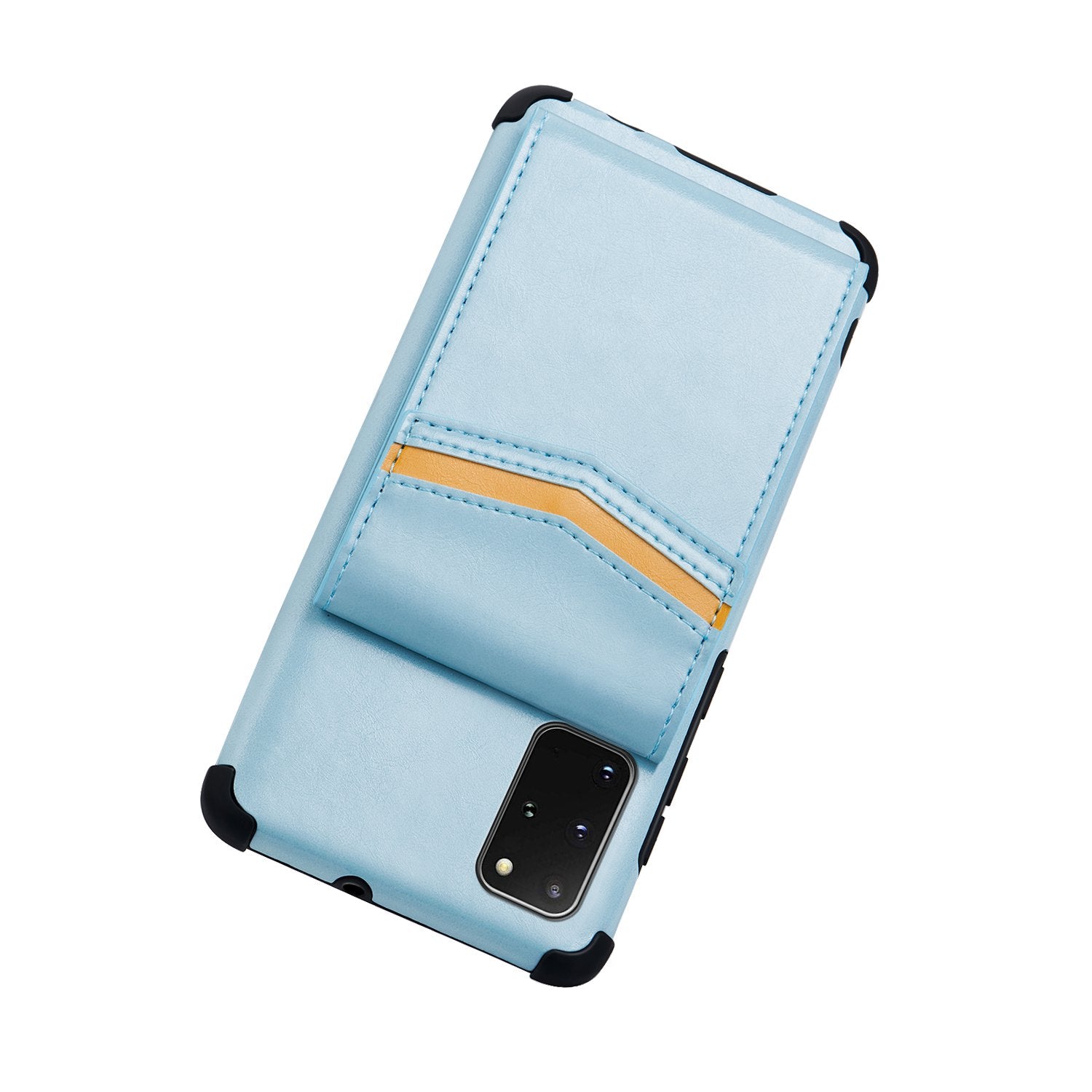 Shock Absorbing TPU Shell with Card Slots Cell Phone Case for Samsung Galaxy S20 Plus - Sky Blue