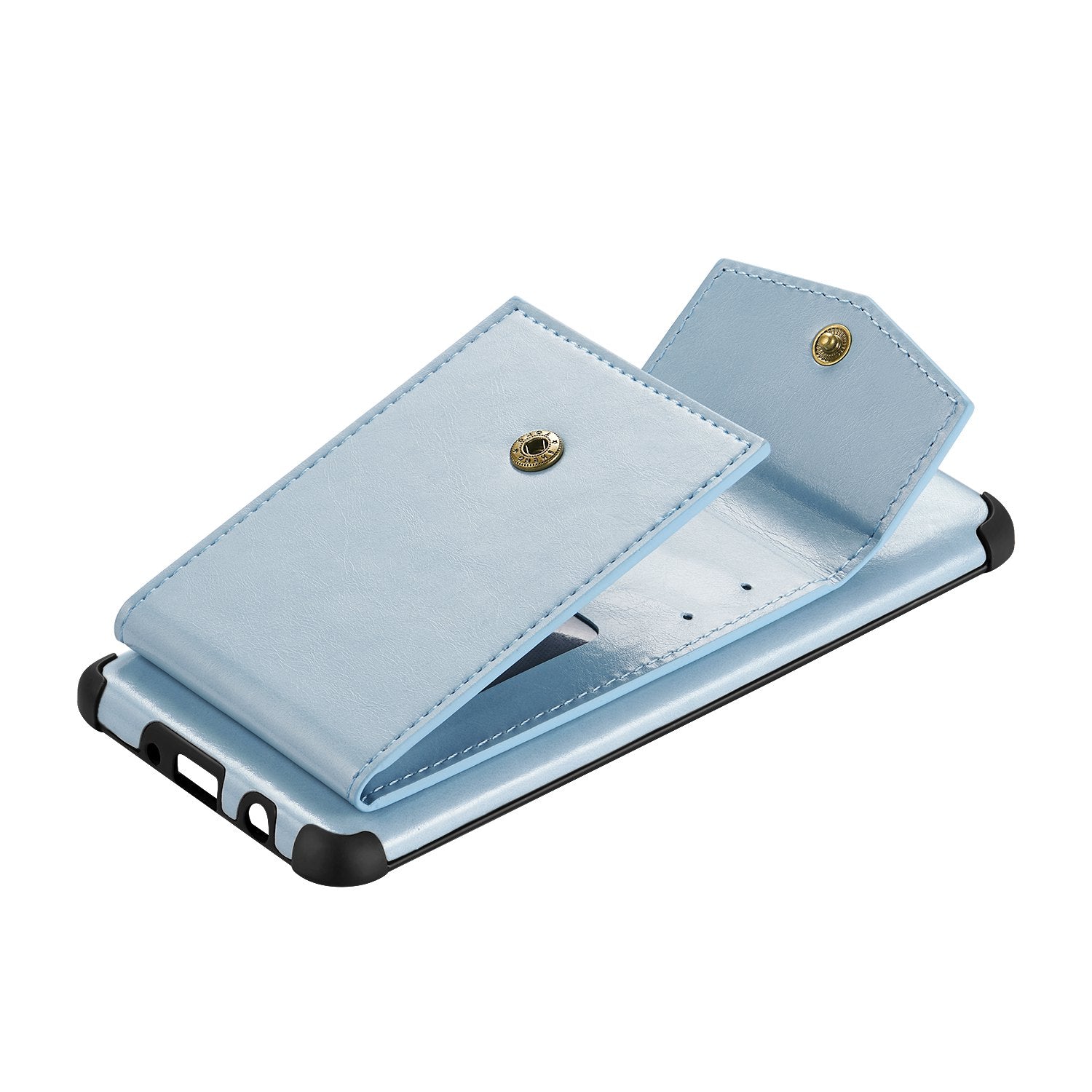 Shock Absorbing TPU Shell with Card Slots Cell Phone Case for Samsung Galaxy S20 Plus - Sky Blue