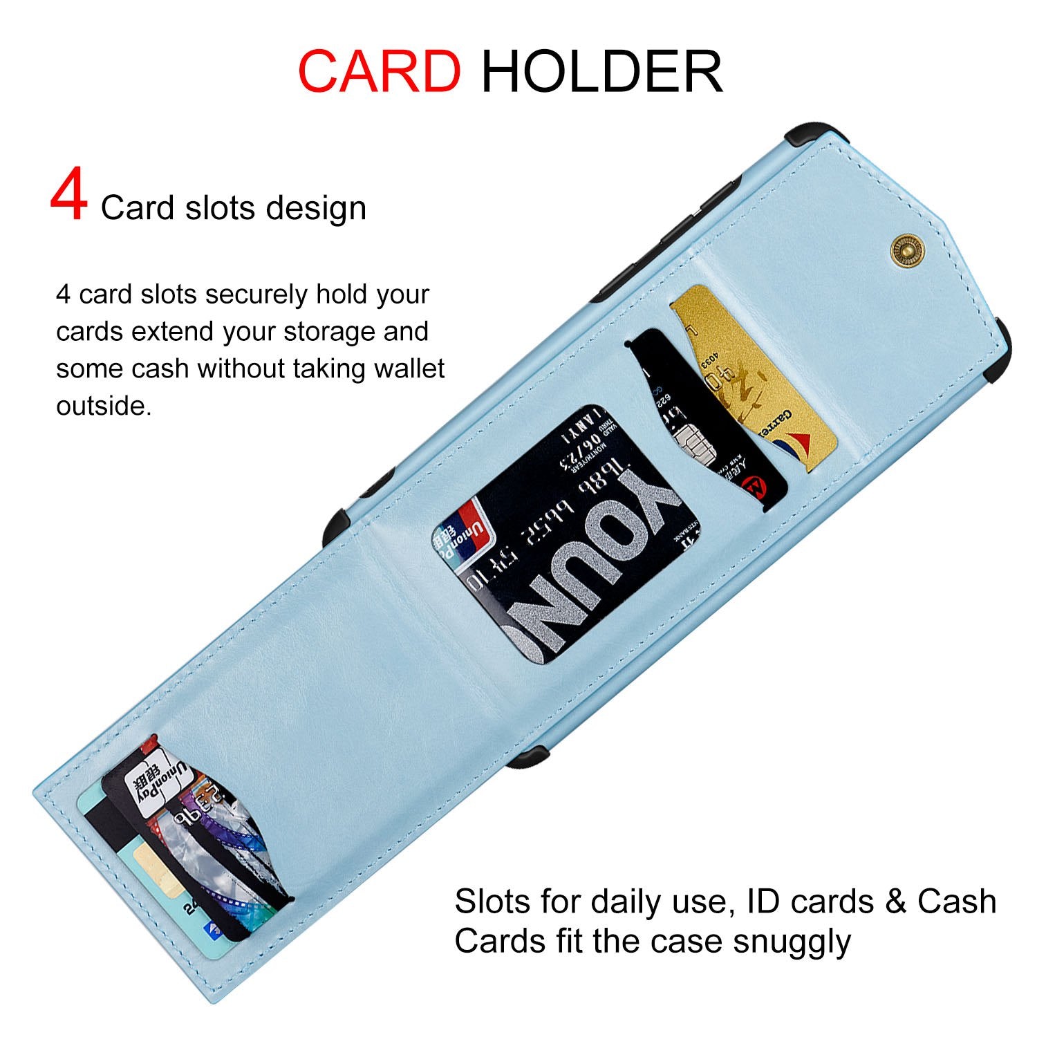 Shock Absorbing TPU Shell with Card Slots Cell Phone Case for Samsung Galaxy S20 Plus - Sky Blue