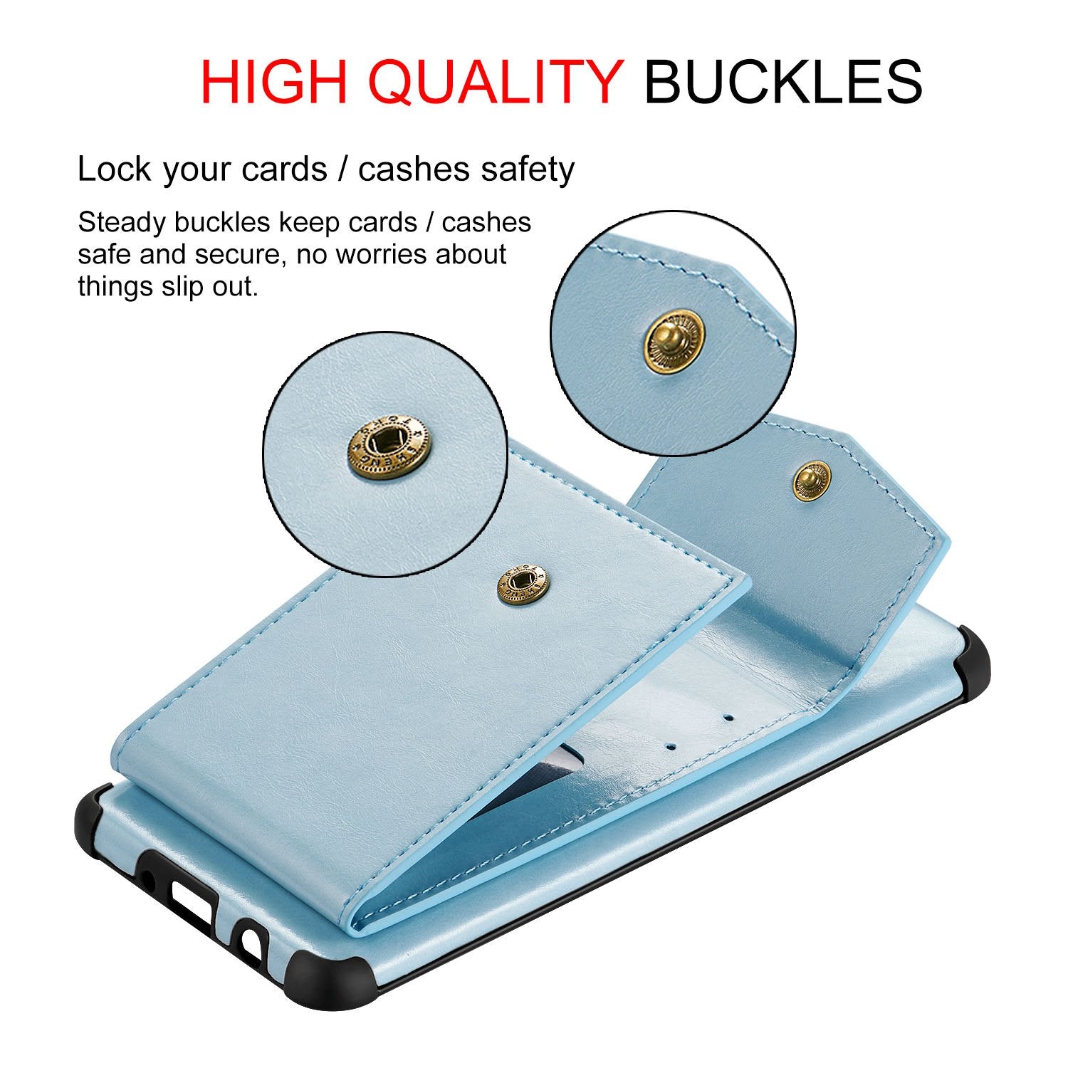 Shock Absorbing TPU Shell with Card Slots Cell Phone Case for Samsung Galaxy S20 Plus - Sky Blue