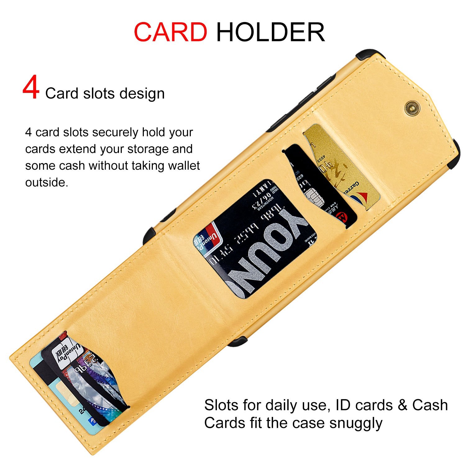 Shock Absorbing TPU Shell with Card Slots Cell Phone Case for Samsung Galaxy S20 Plus - Yellow