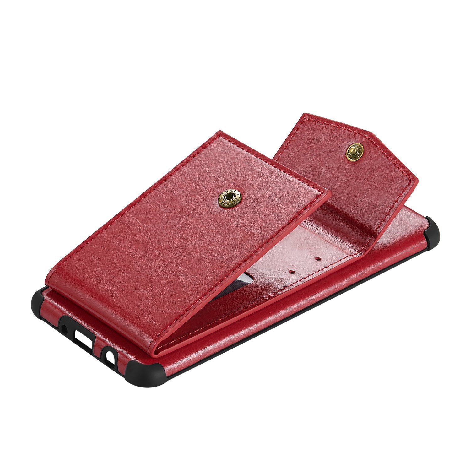 Shock Absorbing TPU Shell with Card Slots Cell Phone Case for Samsung Galaxy S20 Plus - Red