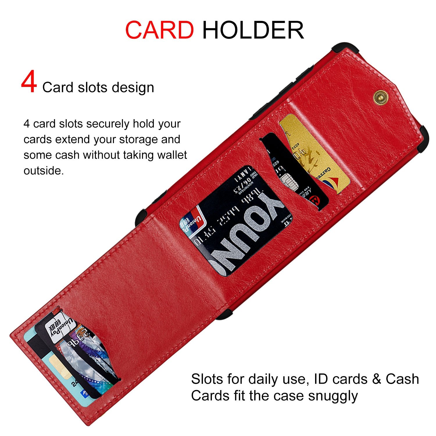 Shock Absorbing TPU Shell with Card Slots Cell Phone Case for Samsung Galaxy S20 Plus - Red