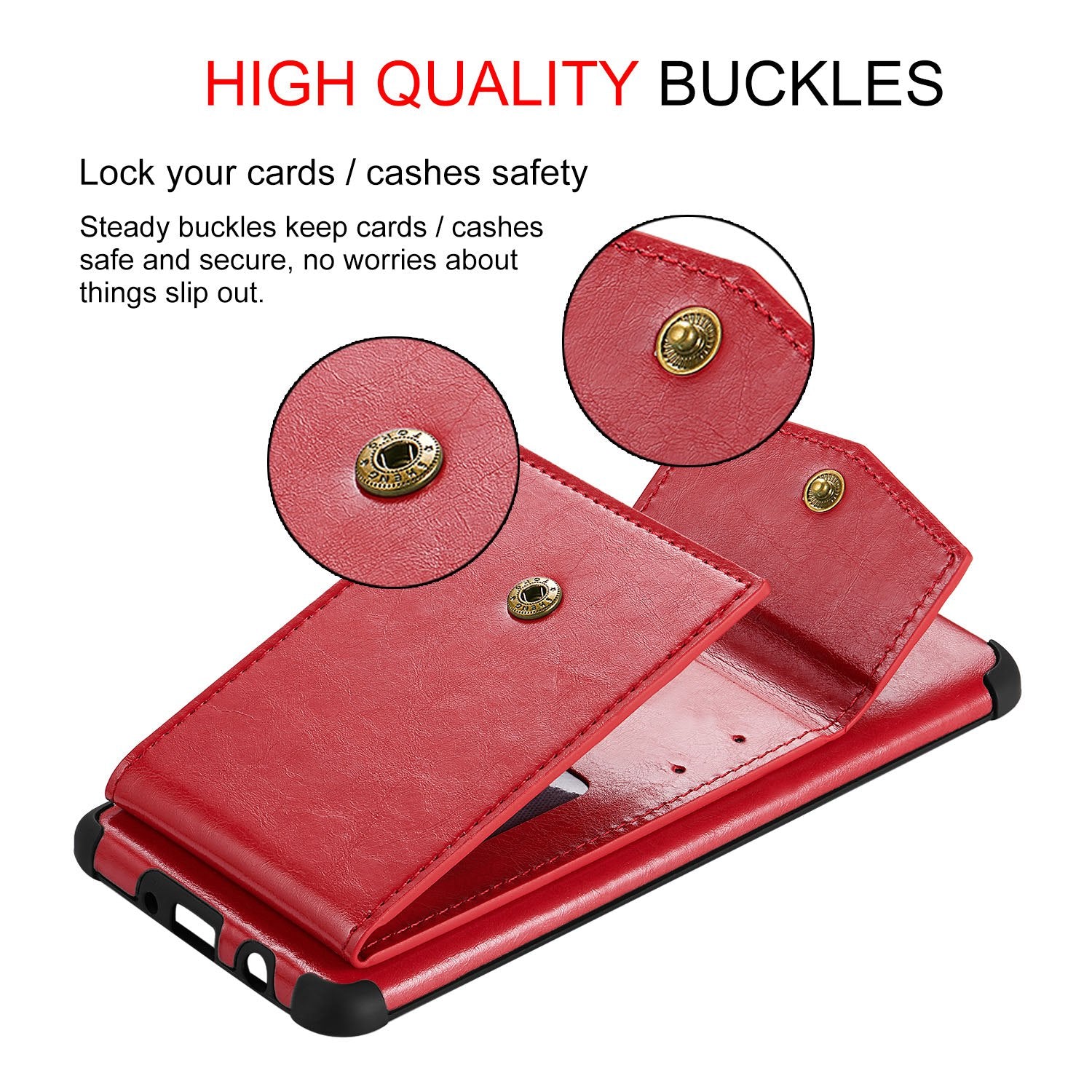 Shock Absorbing TPU Shell with Card Slots Cell Phone Case for Samsung Galaxy S20 Plus - Red