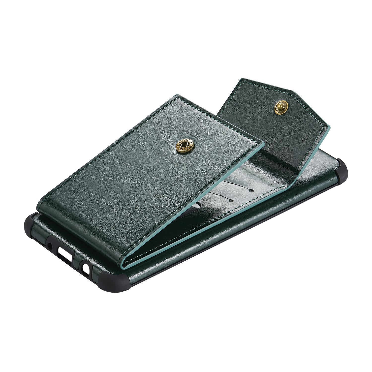 Shock Absorbing TPU Shell with Card Slots Cell Phone Case for Samsung Galaxy S20 Plus - Green