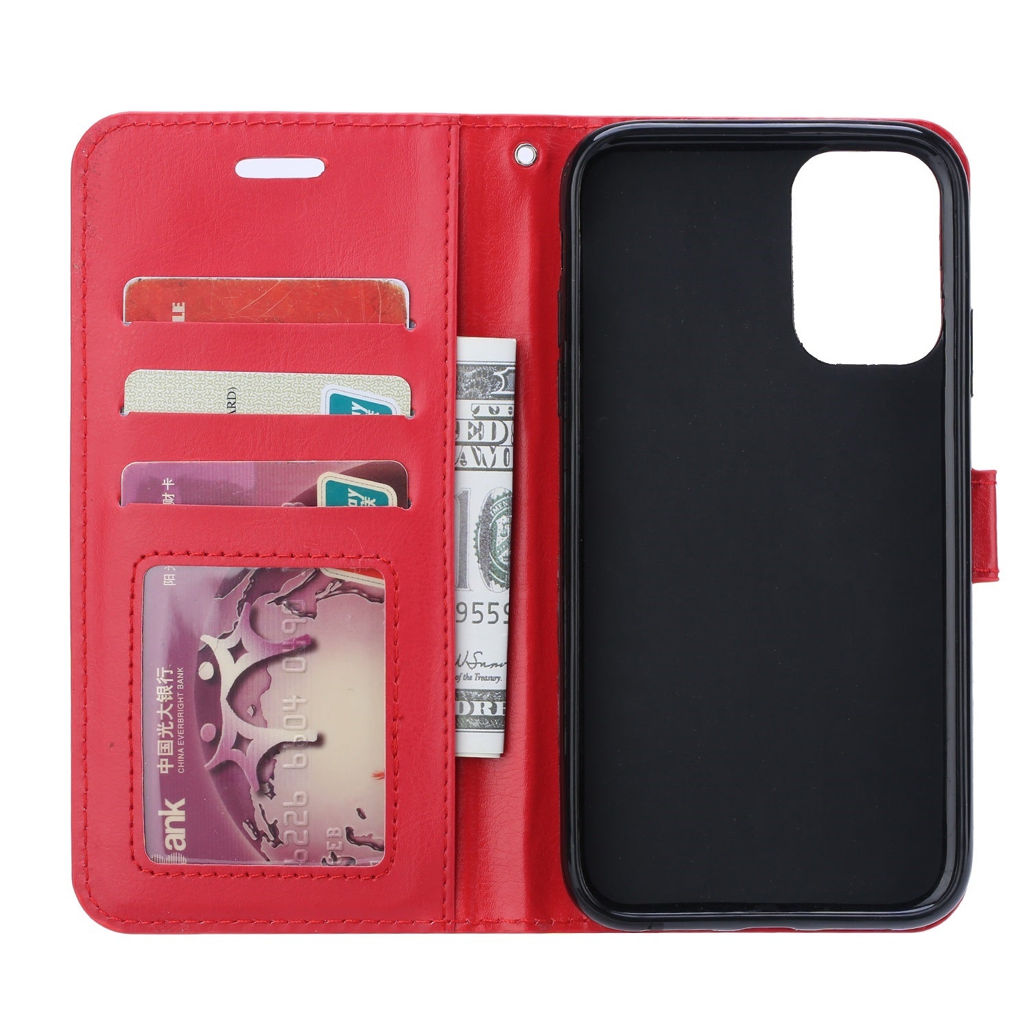 Crazy Horse Skin Wallet Stand Flip Leather Protective Case for Samsung Galaxy S20 FE 4G/FE 5G/S20 Lite/S20 FE 2022 - Red