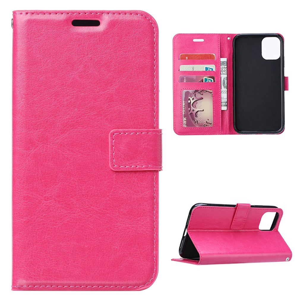 Crazy Horse Skin Wallet Stand Flip Leather Protective Case for Samsung Galaxy S20 FE 4G/FE 5G/S20 Lite/S20 FE 2022 - Rose