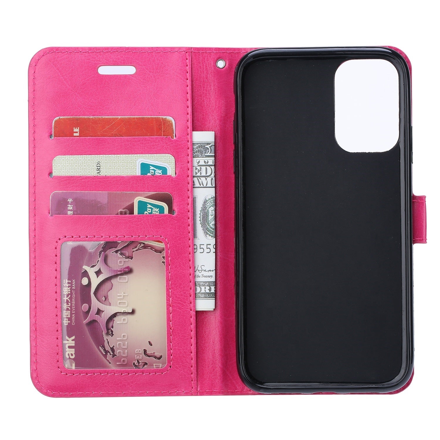 Crazy Horse Skin Wallet Stand Flip Leather Protective Case for Samsung Galaxy S20 FE 4G/FE 5G/S20 Lite/S20 FE 2022 - Rose