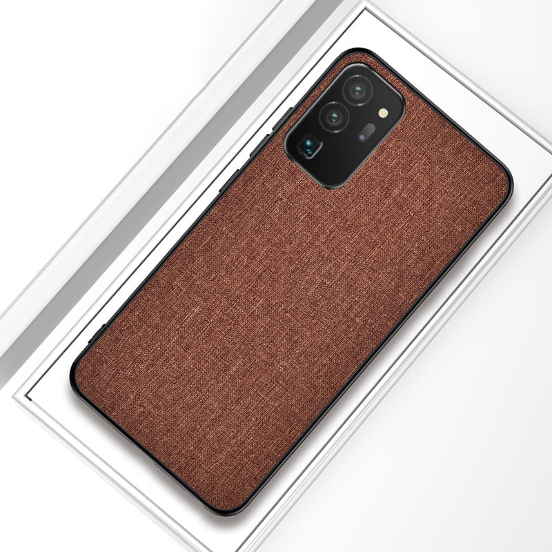 Cloth Texture PC + TPU Hybrid Cover for Samsung Galaxy S20 FE 4G/FE 5G/S20 Lite/S20 FE 2022 - Brown