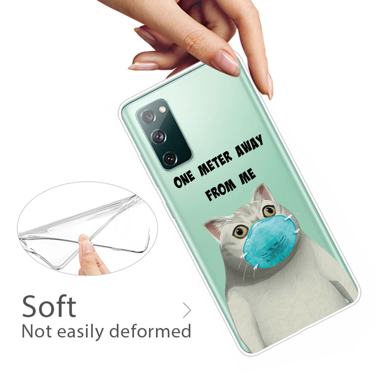 Pattern Printing Soft TPU Cell Phone Cover for Samsung Galaxy S20 FE 4G/FE 5G/S20 Lite/S20 FE 2022 - Cat with Mask