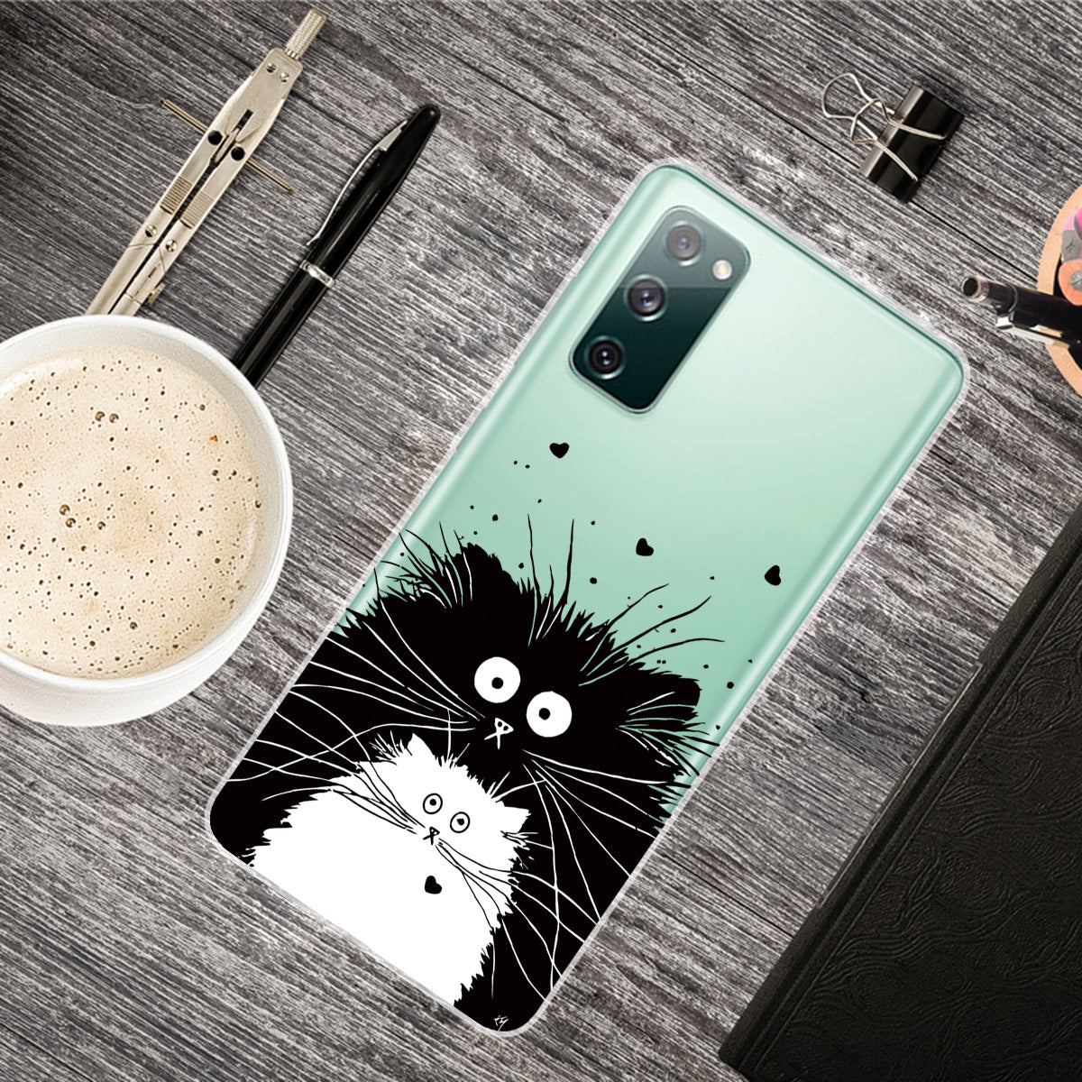 Pattern Printing Soft TPU Cell Phone Cover for Samsung Galaxy S20 FE 4G/FE 5G/S20 Lite/S20 FE 2022 - Black and White Cats